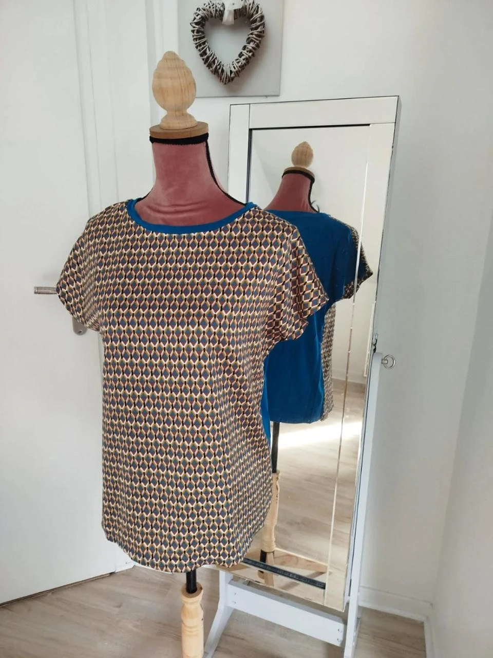 ๐Tunique รฉtรฉ imprimรฉ gรฉomรฉtrique dos bleu Colloseum Femme Taille S / 36